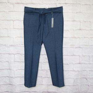 Ann Taylor Loft Women's size 12 Blue Marisa Belted Trouser Pants New!